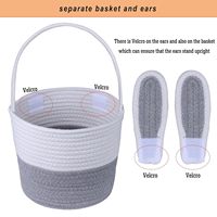 Panier de Pâques tissé à la main pour enfants avec étiquette nominative, panier lapin de Pâques pour fille, garçon, tout-petit, bébé, panier cadeau de Pâques en corde de coton tissée pour œufs