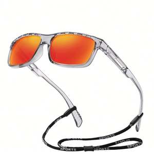 Lunettes de soleil de sport carrées personnalisées avec logo, mode 2025, pour hommes et femmes, verres miroir polarisés UV400, pour la conduite et la pêche - Product Image 1