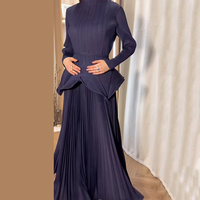 Ensemble deux pièces pour femmes musulmanes modestes, haut plissé et jupe, robe de soirée élégante pour les occasions de fête, Ramadan, Dubaï, Moyen-Orient