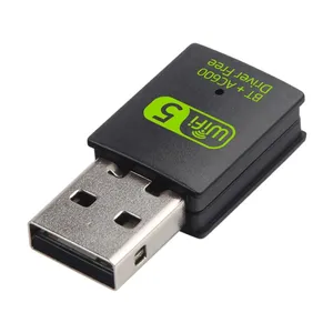 600Mbps USB WiFi BT adaptörü çift bant 2.4/5.8Ghz kablosuz harici alıcı RTL8821CU WiFi güvenlik cihazı için PC/dizüstü/masaüstü