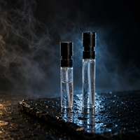 Mini flacon atomiseur de parfum en verre transparent avec capuchon pulvérisateur noir, vide, rechargeable, format voyage, emballage cosmétique, vente en gros