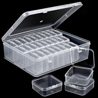 Boîte de rangement transparente anti-poussière en plastique à compartiments, grande capacité, pour perles Perler, petites pièces artisanales, tri et emballage