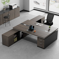 Ensemble de bureaux LBZ-165X pour deux personnes, design moderne et minimaliste, avec armoire de rangement et structure cloisonnée, idéal pour les managers.