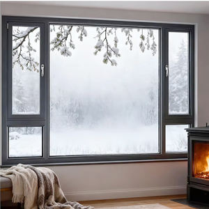 Precio bajo Excelente sellado Rotura térmica Aislamiento térmico Doble vidrio esmaltado Marco de aluminio Ventanas abatibles para invierno - Product Image 1