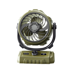 Table USB <span class=keywords><strong>de</strong></span> ventilateur <span class=keywords><strong>de</strong></span> camping extérieur rechargeable portable à volume d'air élevé à réglage du niveau 100 avec lumière LED et batterie externe - Product Image 1
