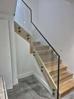 Rampe d'escalier de balcon moderne DETECH, main courantes en acier inoxydable 316, support de verre réglable pour appartement et centre commercial