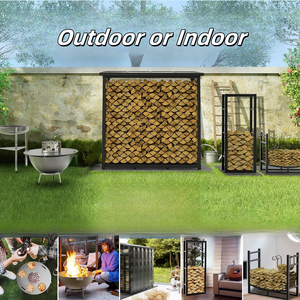 ชั้นวางท่อนไม้เหล็กสำหรับเก็บไม้กลางแจ้ง/ในร่ม - Product Image 5