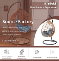 Fauteuil suspendu œuf en rotin pour extérieur, avec support, pour salon, patio, balcon, jardin - Vente en gros, personnalisable