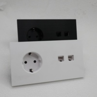Prise murale double en aluminium pour panneau électrique français et prise de courant UE/US pour module de prise Vimar ou Legrand