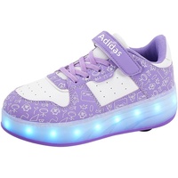 Chaussures à roulettes LED pour enfants, 4 roues amovibles, baskets lumineuses à roulettes, pour garçons et filles, glisseurs de rue, taille 29-40
