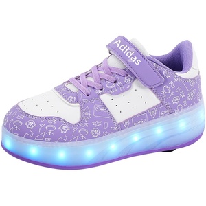 Chaussures à roulettes LED pour enfants, 4 roues amovibles, baskets lumineuses à roulettes, pour garçons et filles, <span class=keywords><strong>glisseurs</strong></span> de rue, taille 29-40 - Product Image 5