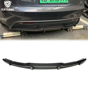 Nouveau diffuseur arrière et protection de pare-chocs en fibre de carbone 3K véritable pour Tesla Model 3 Highland 2024+, noir brillant, style sportif et luxueux - Product Image 1