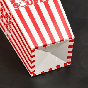 Cubo Plegable para Snacks con Diseño de Rayas, Caja para Palomitas de Maíz para Cine, Materiales Reciclados, Laminación Mate, Recubrimiento UV, Características de Relieve - Product Image 5