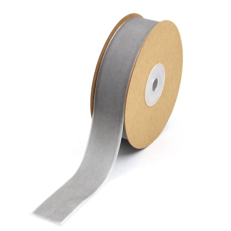 Factory hot sale high quality gift packaging mother's day velvet ribbon roll Wholesale custom luxury 2.5cm velvet ribbon wired