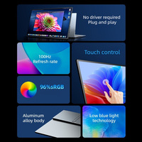 Monitor Portabel Layar Sentuh 21,5 Inci 1920 X 1080 IPS LCD 100Hz 300Nits Tipe C Layar Sentuh Sepuluh Titik Speaker Internal