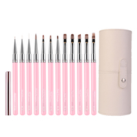 Ensemble de pinceaux à ongles fournitures d'ongles professionnelles pour acrylique Uv Gel dessin pointillage manucure Nail Art Design Toolsmakeup accessoire