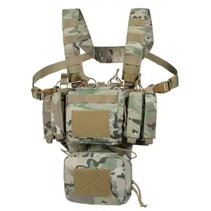 Meilleur camo molle équipement d'assaut fendu avant tactique panneau arrière poitrine plate-forme gilet pour les gens de la colline chasse traceur avec étui