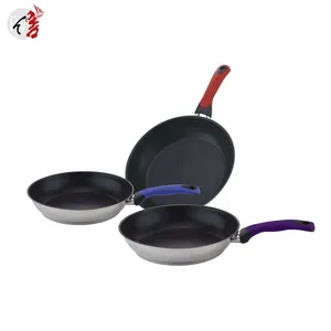 Realwin Icool Handvat Non Stick Rvs Koekenpan 3Pcs Set Pan