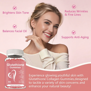Complément de glutathion pour femmes adultes, cheveux, peau, ongles, muscles, articulations, vieillissement sain, bonbons gélifiés à la fraise, collagène marin - Product Image 4