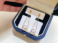 Boucles d'oreilles pendantes en argent sterling 925 avec perles d'eau douce naturelles pour femmes, lustre de qualité supérieure, style à porter au quotidien, bijoux raffinés