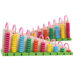 Günstige hölzerne Abacus Regenbogen bunte Perle lernen Mathe-Spiel pädagogische Nummer zählen Spielzeug für Kinder Lehrmittel