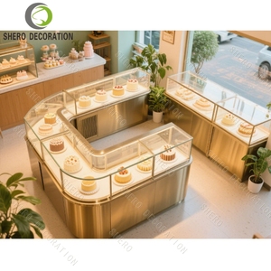 Customized Premium Espositori da forno in vetro LED-Lit in legno per pasticcerie su misura Premium panificio - Product Image 5