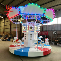 Manège extérieur personnalisé pour enfants, carrousel en fibre de verre à 8 places, chevaux de carrousel à vendre