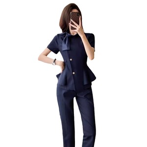 Women's Professional Short Sleeve Suit Summer 2024 Polyester Hotel Uniform Elegant Style For Receptionists Beauty Salons - Product Image 5