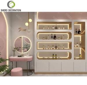 Meuble de présentation mural moderne 2026, ensemble de table et de chaise de salon de manucure élégant avec <span class=keywords><strong>aspirateur</strong></span>, table de manucure double - Product Image 2