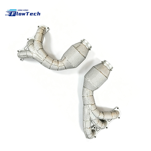 Collecteur d'échappement de course FlowTech en acier inoxydable T304 de haute qualité pour Porsche 911 GT3 3.8L 991.1 997.2 avec bouclier thermique - Product Image 4
