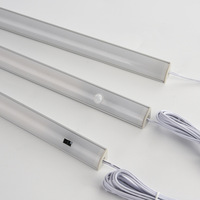 Éclairage LED personnalisé à détecteur de mouvement PIR pour armoire, profilé en aluminium, bande lumineuse linéaire pour garde-robe, vitrine à vin, placard à chaussures, étagère