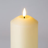 Mermeis 3er-Set Glatte D3 ''Säule Elfenbein Paraffin wachs Remote Flame less Led Duft Gel Wachs Kerze