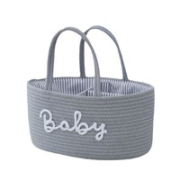 Sacs à langer pour maman de grande taille en coton tressé avec doublure amovible, couleurs et logo personnalisés, organisateurs de couches pour bébé, panier de rangement