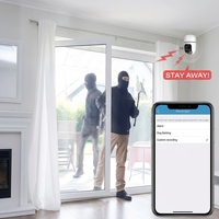 Caméra IP PTZ Tuya avec vision à 360° °   Caméra de surveillance AI rotative avec détection de mouvement, vision nocturne, stockage cloud et appel en un clic pour la maison