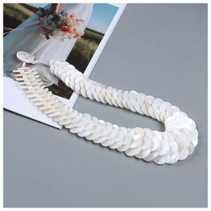 สร้อยคอมุกหลากสีลายเกล็ดมังกรลูกปัดมุกหลายสีขาวสไตล์ฤดูร้อน - Product Image 2