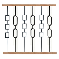 Balustres et meneaux en acier forgé noir LD-Metal, double ovale et rectangulaire, pour escaliers, rampes et décoration de clôtures
