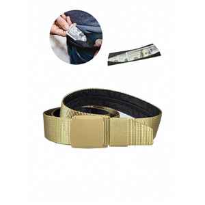 Bracelet de sport multifonctionnel unisexe antivol en nylon et cuir hypoallergénique avec compartiment dissimulé pour pièces de monnaie - Product Image 4