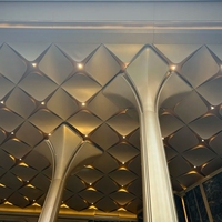 Panneau en aluminium moderne personnalisé de forme diamantée de qualité supérieure pour la décoration de plafonds et de murs de galeries d'art, d'hôtels et de halls d'entreprises
