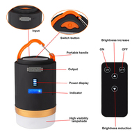 Lampe de camping LED portable à télécommande, lampe de secours pour l'extérieur, lampe suspendue pour tente, lampe de nuit, chargeur de téléphone, équipement de randonnée, lanterne de camping
