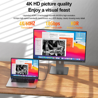 LinkJun A467 4K pour câble HDMI 2.0 transfert 18Gbps ARC HDR écran de télévision intelligente miroir moniteur de bureau pour câble HDMI pour haut-parleur