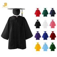 Ensemble de toge et chapeau de graduation mat pour enfants, disponible en gros, rouge foncé et doré, en polyester, pour l'école et la maternelle