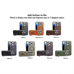 Pour <span class=keywords><strong>iPhone</strong></span> 17 Pro Max 16 16e 15 14 13 12 <span class=keywords><strong>11</strong></span> iPhone17 Air Cover Elegant Galvanoplastie Leather Magnetic Bracket Ring Phone Case - Product Image 2