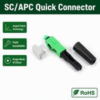 Connecteur rapide SC APC FTTH pour fibre optique, monomode, assemblage sur site, pour terminaison de câble de branchement