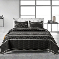 Parure de lit 3 pièces style simple pour lit King Size, 500 fils/cm², motif géométrique toutes saisons, housse de couette et couette, garnissage 100% polyester