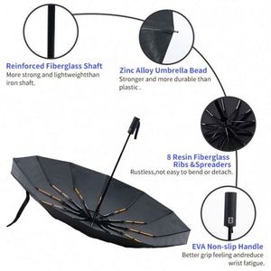 Parapluie pliant automatique pare-soleil, vente chaude en gros, portable, petit format, idéal pour les affaires, cadeau pour femme, avec impression de logo - Product Image 6