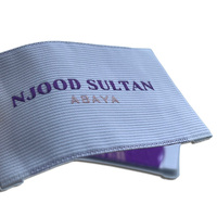 Étiquettes tissées rectangulaires personnalisées écologiques en satin, impression numérique, bords découpés au laser, pour col, taille, manches et étiquettes de lavage