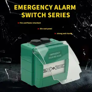 Outdoor Waterproof IP67 Resettable Reset Emergency Exit Button/Green Resettable Fire Alarm Escape Switch Manual Call Point