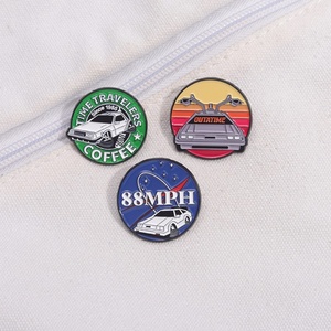 Custom Popular Car Brooch Cartoon Pattern Flowers Personality Decoration Metal Badge Lapel Enamel Hijab <b>Hat</b> Pin - Product Image 4