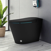 Toilette intelligente Echo Honajo, noir mat, allongée, ouverture/fermeture/flush automatiques, siège chauffant, commandes vocales, contrôle Wifi inclus