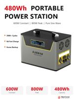 Centrale Électrique Portable OEM 600W-800W 480Wh, Générateur Solaire à Onde Sinusoïdale Pure pour Camping, VR, Extérieur et Sauvegarde d'Urgence à Domicile